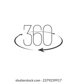 Angle 360 degrees sign icon.
