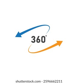angle 360 degrees sign icon. geometry math symbol. full rotation