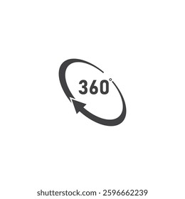 angle 360 degrees sign icon. geometry math symbol. full rotation