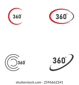 angle 360 degrees sign icon. geometry math symbol. full rotation
