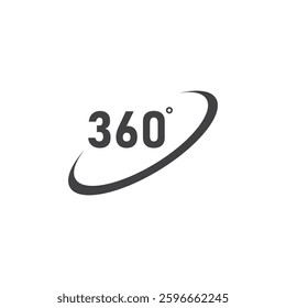 angle 360 degrees sign icon. geometry math symbol. full rotation