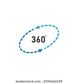 angle 360 degrees sign icon. geometry math symbol. full rotation