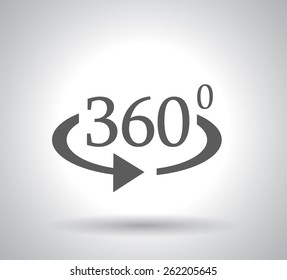 Angle 360 degrees sign icon