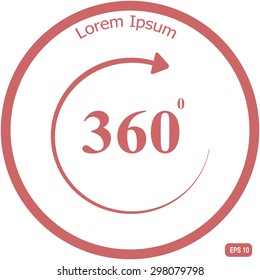 Angle 360 degrees sign icon