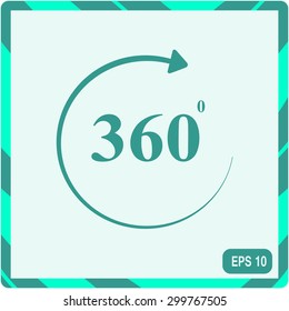 Angle 360 degrees sign icon