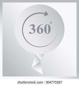 Angle 360 degrees sign icon