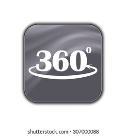 angle 360 degrees sign icon - vector button