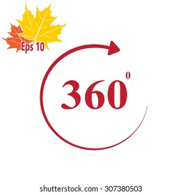 Angle 360 degrees sign icon