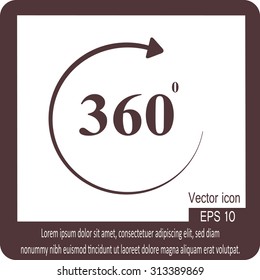 Angle 360 degrees sign icon