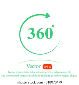 Angle 360 degrees sign icon