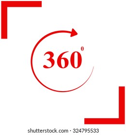 Angle 360 degrees sign icon