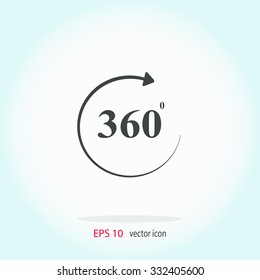 Angle 360 degrees sign icon
