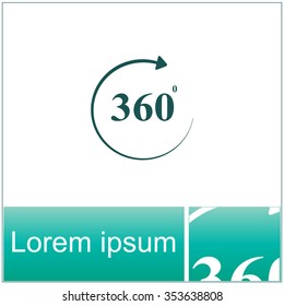 Angle 360 degrees sign icon