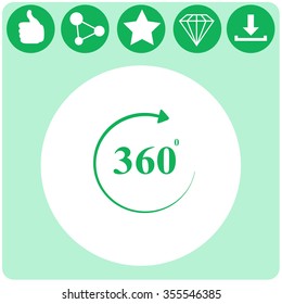 Angle 360 degrees sign icon