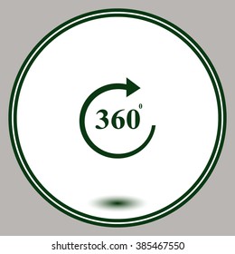 Angle 360 degrees sign icon