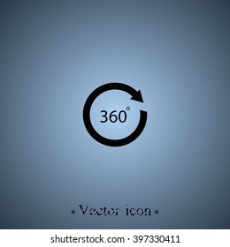 Angle 360 degrees sign icon. Arrow rotate illustration.
