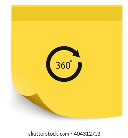 Angle 360 degrees sign icon. Arrow rotate illustration.
