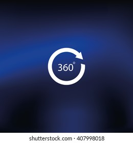 Angle 360 degrees sign icon. Arrow rotate illustration.