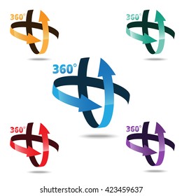 Angle 360 degrees sign icon, Geometry math symbol