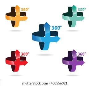 Angle 360 degrees sign icon, Geometry math symbol