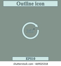 Angle 360 degrees sign icon. Arrow rotate illustration.