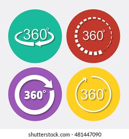 Angle 360 degrees sign icon, Geometry math symbol
