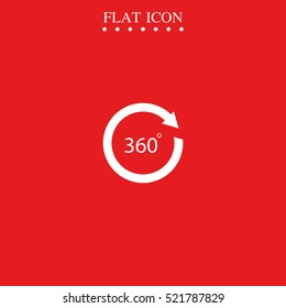 Angle 360 degrees sign icon. Arrow rotate illustration.