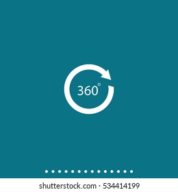 Angle 360 degrees sign icon. Arrow rotate illustration.
