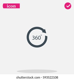 Angle 360 degrees sign icon. Arrow rotate illustration.