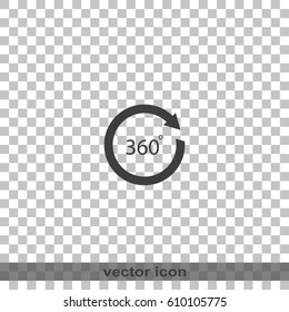 Angle 360 degrees sign icon. Arrow rotate illustration.