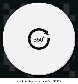 Angle 360 degrees sign icon. Arrow rotate illustration.