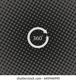 Angle 360 degrees sign icon. Arrow rotate illustration.