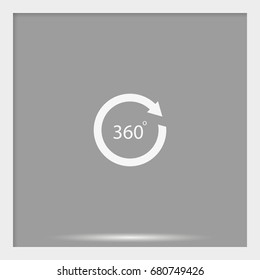 Angle 360 degrees sign icon. Arrow rotate illustration.