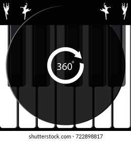 Angle 360 degrees sign icon. Arrow rotate illustration.