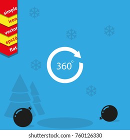 Angle 360 degrees sign icon. Arrow rotate illustration.