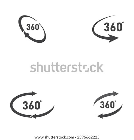 angle 360 degrees sign icon. geometry math symbol. full rotation