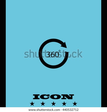Angle 360 degrees sign icon. Arrow rotate illustration.