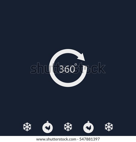 Angle 360 degrees sign icon. Arrow rotate illustration.