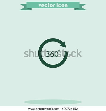 Angle 360 degrees sign icon. Arrow rotate illustration.