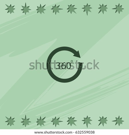 Angle 360 degrees sign icon. Arrow rotate illustration.
