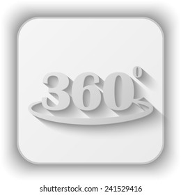 angle 360 degrees sign vector icon - paper button 