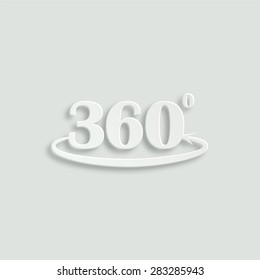 angle 360 degrees sign vector icon - paper illustration