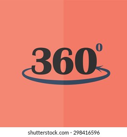 Angle 360 degrees sign vector icon. Flat design