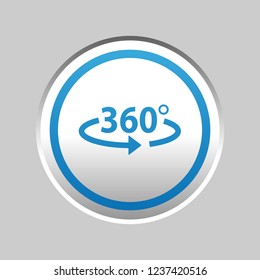 Angle 360 Degrees Sticker - Silver Blue Metallic Vector Illustration - Isolated On Gray Background