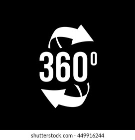 Angle 360 degrees view sign icon.