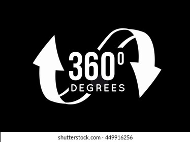 Angle 360 Degrees View Sign Icon.