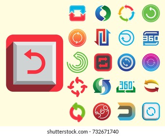 Angle 360 degrees web icons shape mark vector illustration geometry math signs badge full information symbols