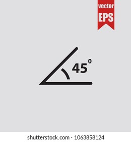 Angle of 45 degrees icon in trendy isolated on grey background.Vector illustration.