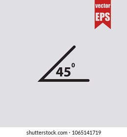 Angle of 45 degrees icon in trendy isolated on grey background.Vector illustration.