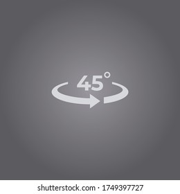Angle 45 degrees icon.45 degrees rotation symbol